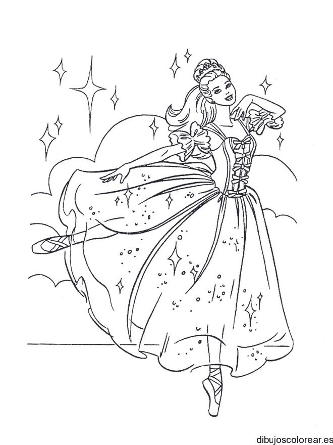 Dibujo de una bailarina para colorear