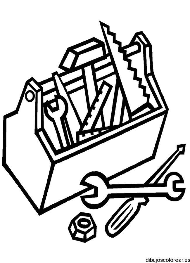Dibujo de una caja de herramientas para colorear