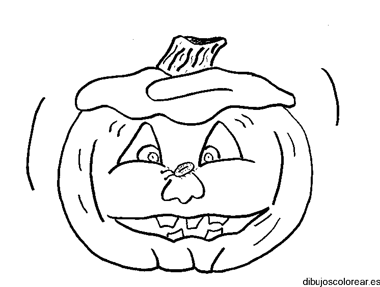 Dibujo de una calabaza aterrada para colorear