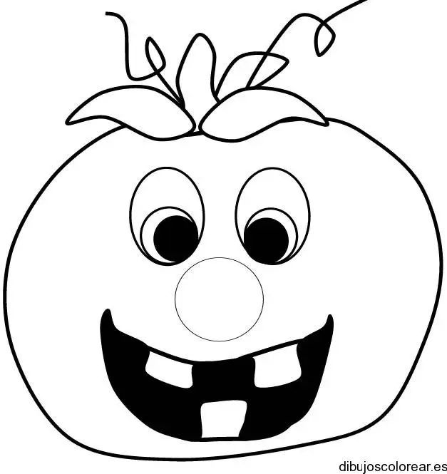 Dibujo de una calabaza con pocos dientes para colorear