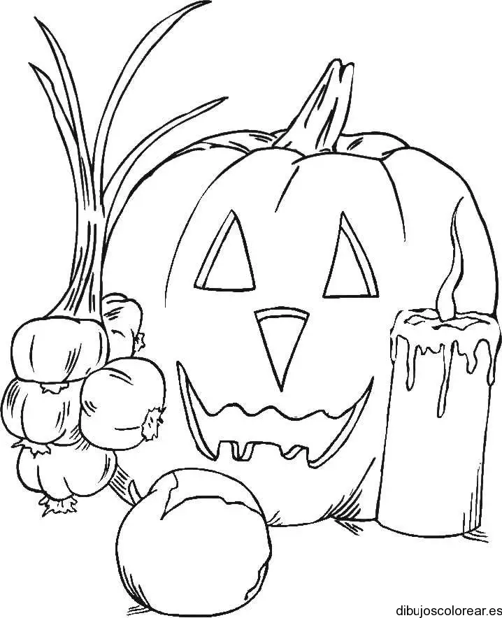 Dibujo de una calabaza de halloween para colorear