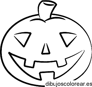 Dibujo de una calabaza en Halloween para colorear