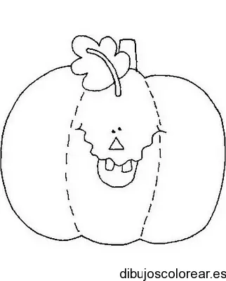 Dibujo de una calabaza sonriendo para colorear