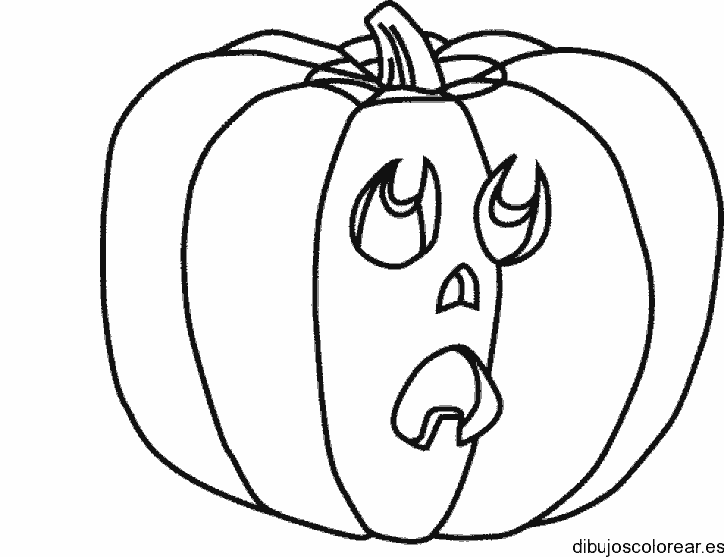 Dibujo de una calabaza sorprendida para colorear