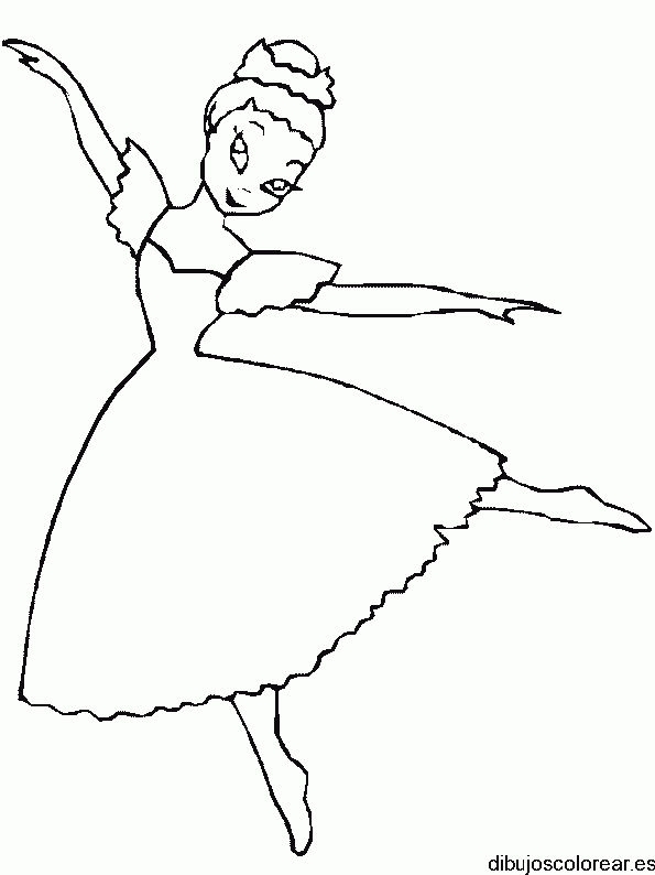 Dibujo de una dulce bailarina para colorear