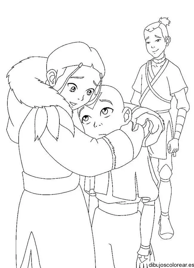 Dibujo de una familia esquimal para colorear
