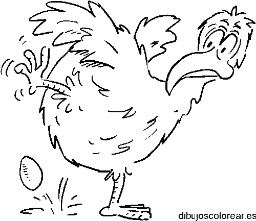 Dibujo de una gallina y un huevo para colorear