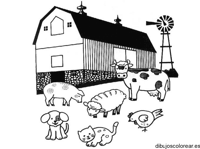 Dibujo de una granja para colorear
