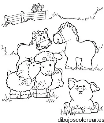 Dibujo de una granja para colorear