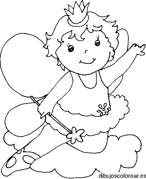 Dibujo de una hada niña para colorear