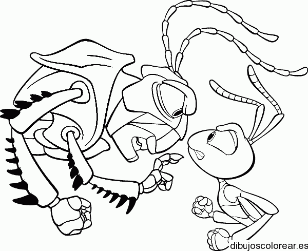 Dibujo de una hormiga enfadada para colorear