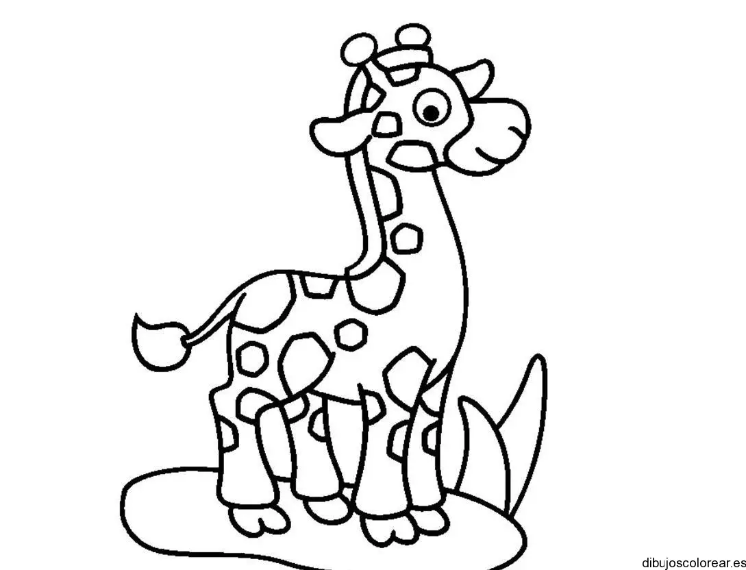 Dibujo de una jirafa pequeñita para colorear