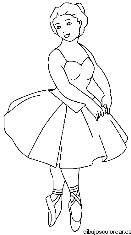 Dibujo de una joven bailarina para colorear