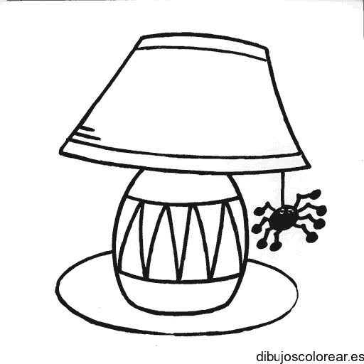 Dibujo de una lámpara con una araña para colorear