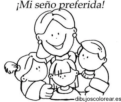 Dibujo de una maestra para colorear