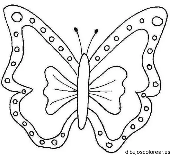 Dibujo de una mariposa de puntos para colorear