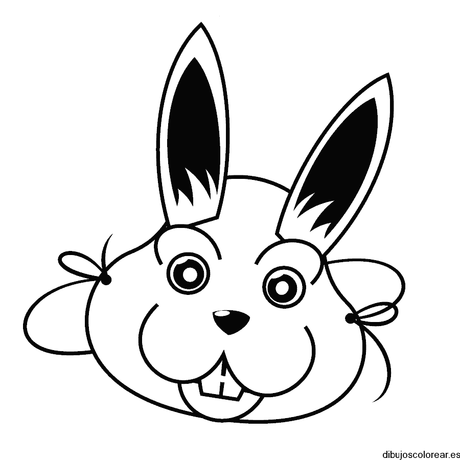 Dibujo de una máscara de conejo para colorear