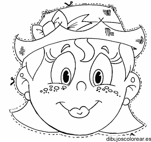 Dibujo de una máscara de vaquero para colorear
