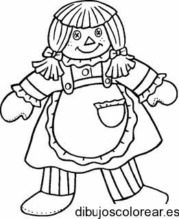 Dibujo de una muñeca de trapo para colorear