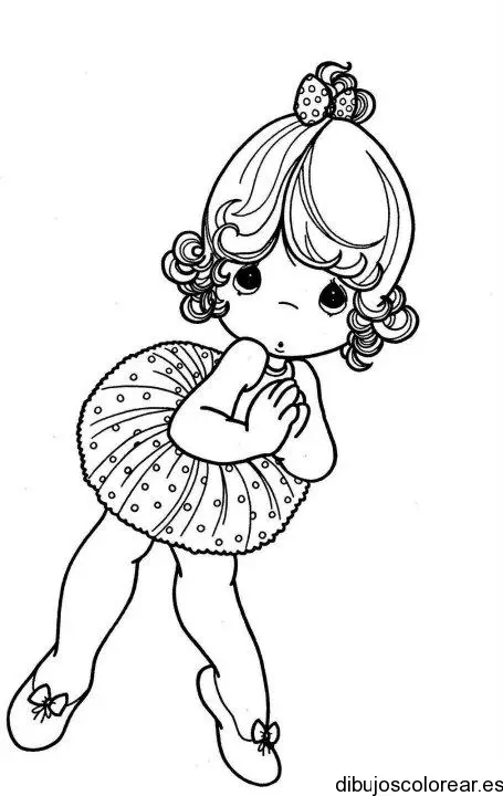 Dibujo de una niña bailando ballet para colorear