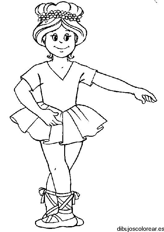 Dibujo de una niña bailarina para colorear
