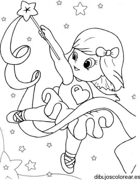 Dibujo de una niña ballerina para colorear