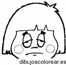 Dibujo de una niña con sueño para colorear