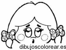 Dibujo de una niña con sueño para colorear