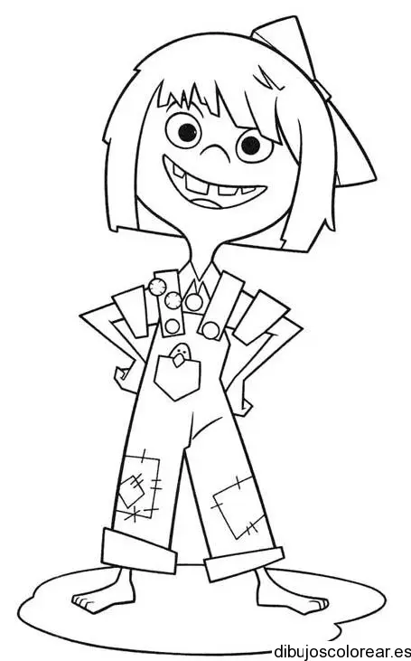 Dibujo de una niña traviesa para colorear