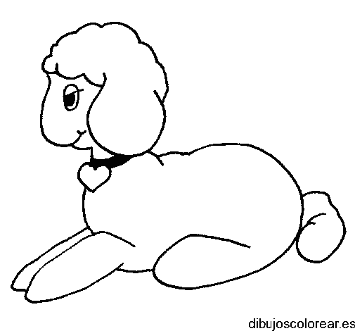 Dibujo de una oveja sentada para colorear