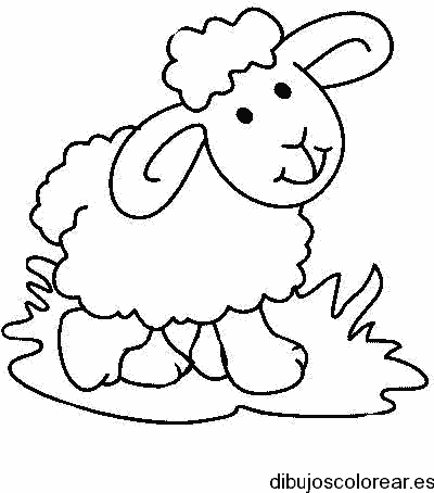 Dibujo de una oveja sonriendo para colorear