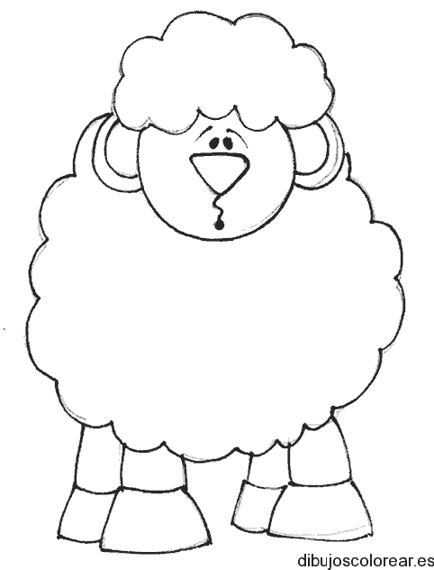 Dibujo de una oveja triste para colorear