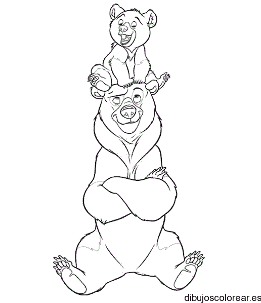 Dibujo de una pareja de osos para colorear