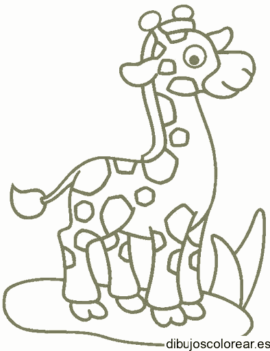 Dibujo de una pequeña jirafa para colorear