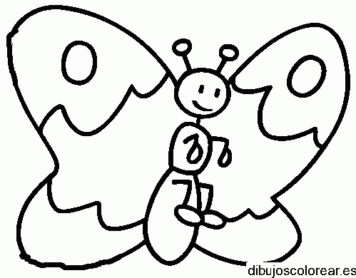 Dibujo de una pequeña mariposa para colorear