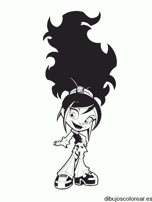 Dibujo de una pequeña niña riendo para colorear