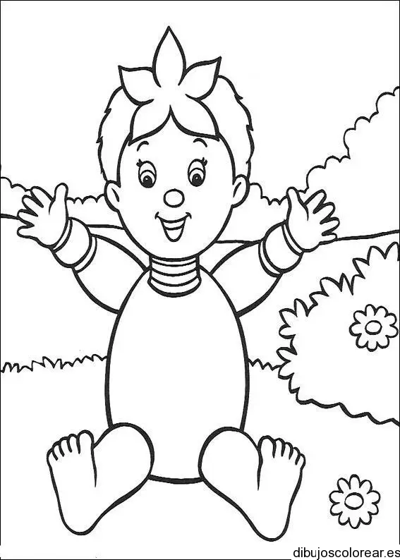 Dibujo de una pequeña niña para colorear