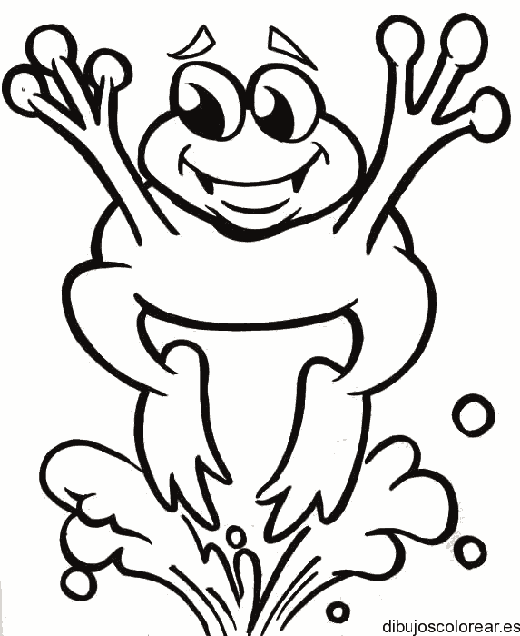 Dibujo de una rana saltando para colorear