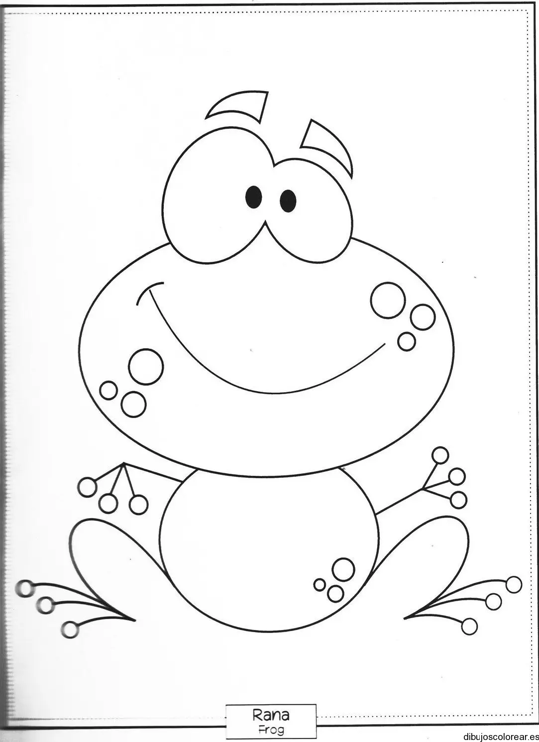 Dibujo de una ranita para colorear