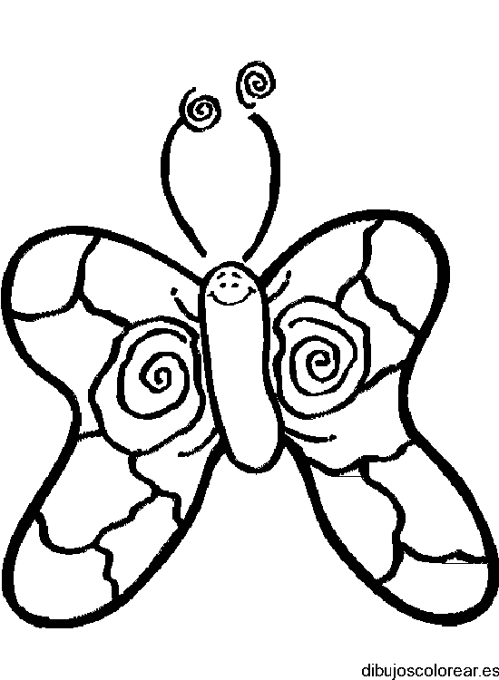 Dibujo de una sonriente mariposa para colorear