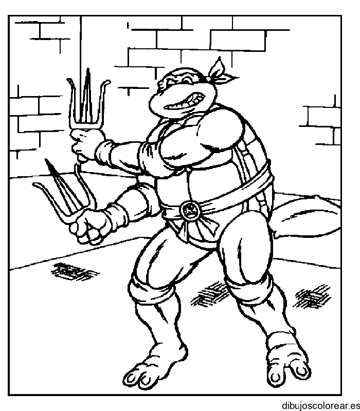 Dibujo de una tortuga ninja para colorear