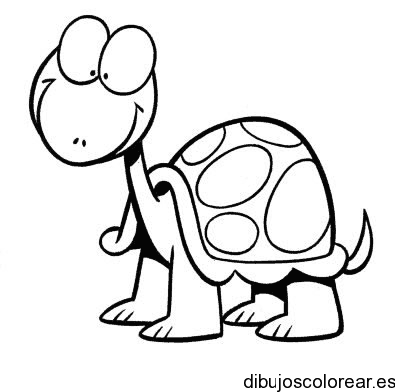 Dibujo de una tortuga riendo para colorear