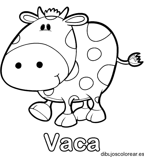 Dibujo de una vaca cómica para colorear