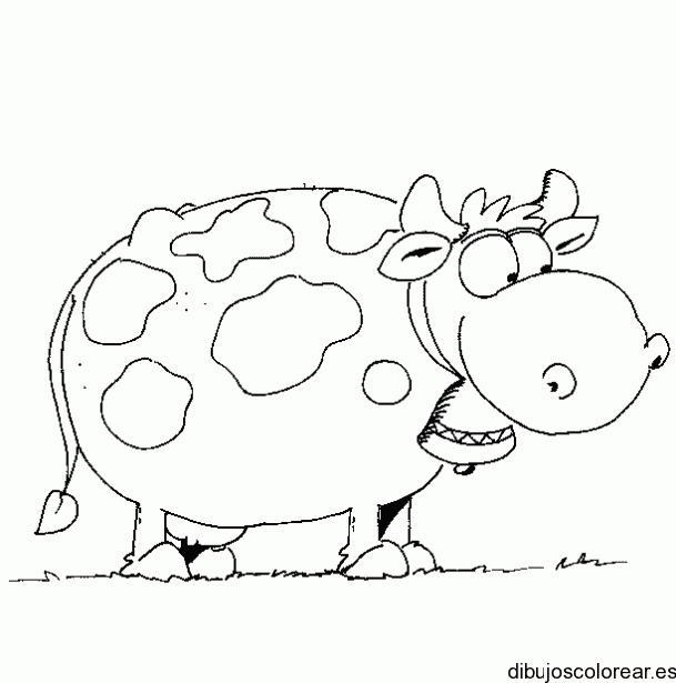 Dibujo de una vaca con una campana para colorear