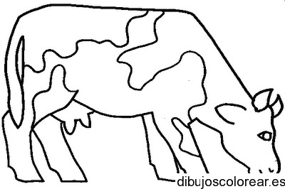 Dibujo de una vaca pastando para colorear
