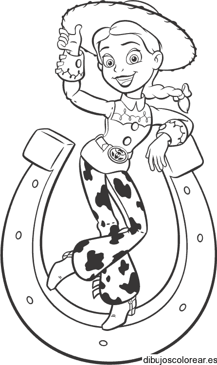 Dibujo de una vaquerita para colorear