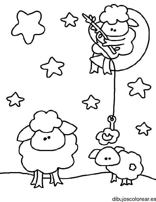Dibujo de unas ovejas para colorear