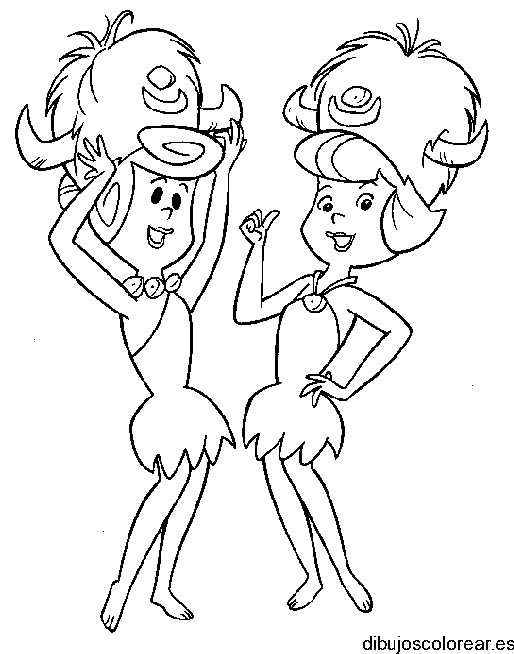 Dibujo de Vilma Picapiedra y Betty Mármol para colorear