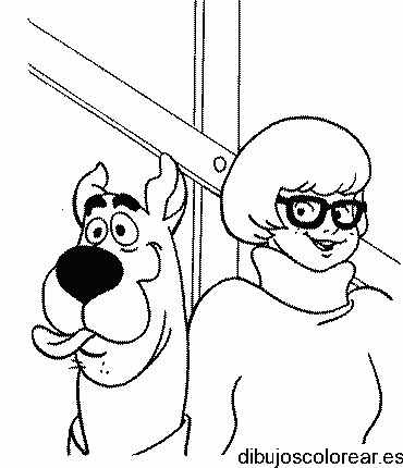 Dibujo de Vilma y Scooby Doo para colorear