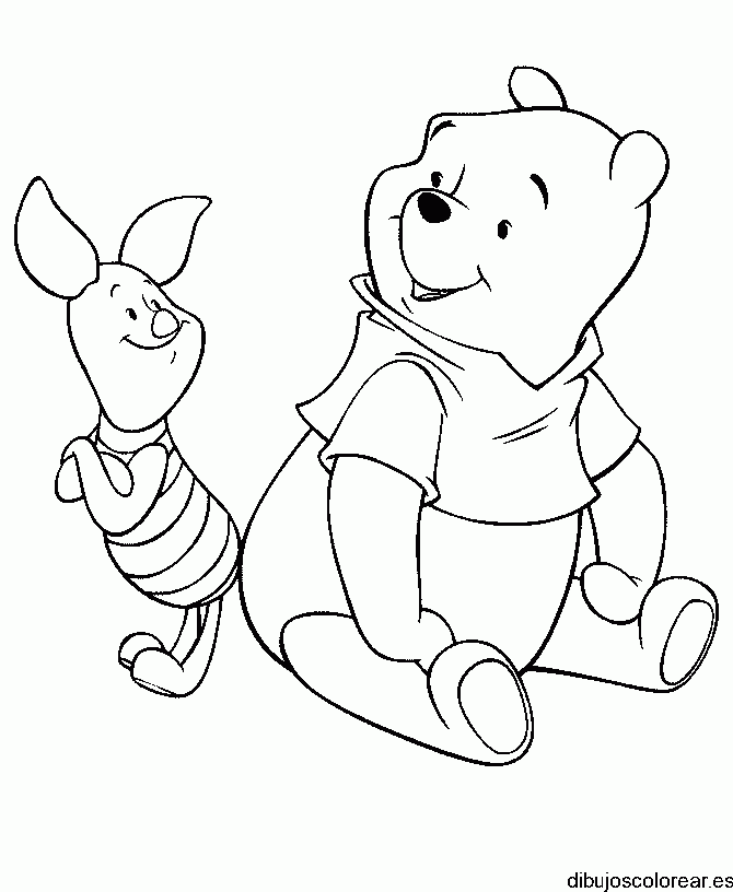 Dibujo de Winnie Poh charlando para colorear